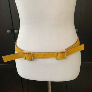 Tory Burch Mustard Yellow Belt with two buckles